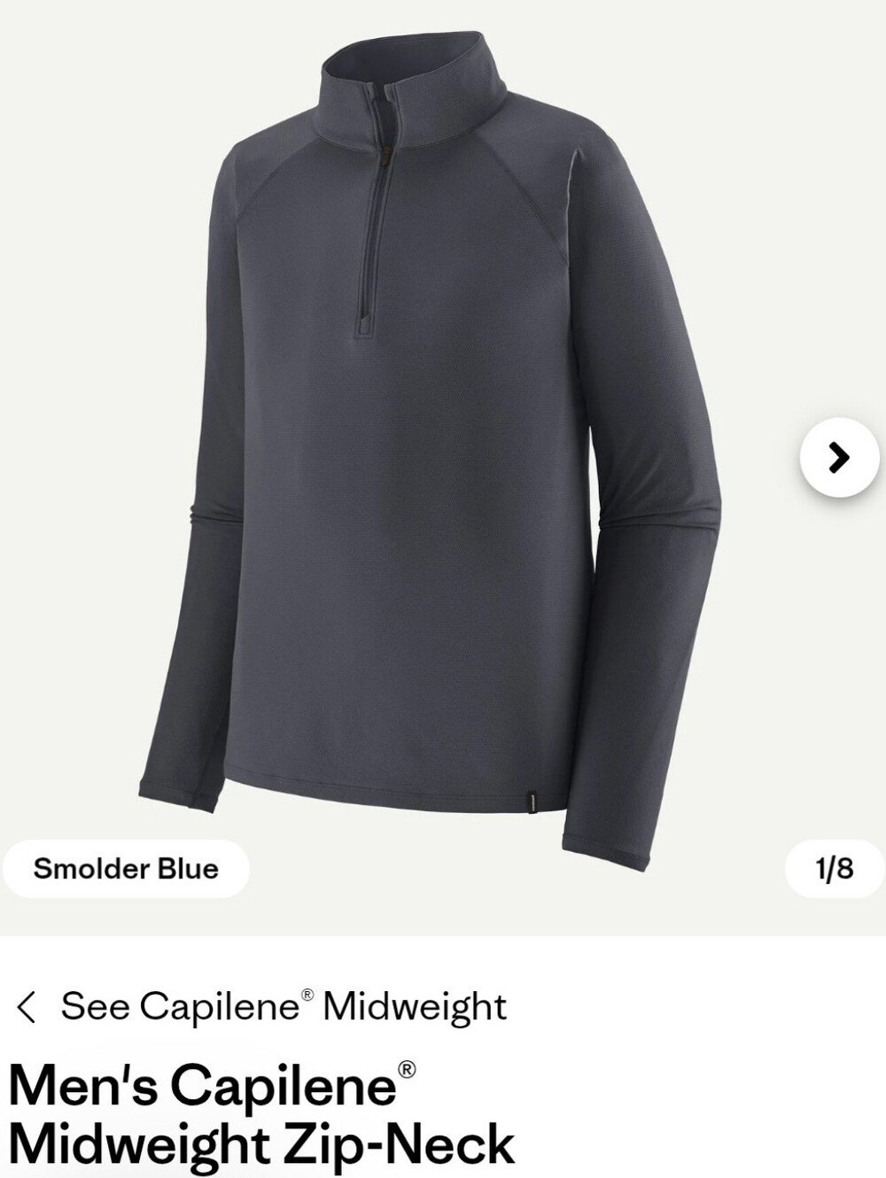 Patagonia Men's Capilene Midweight Zip-Neck